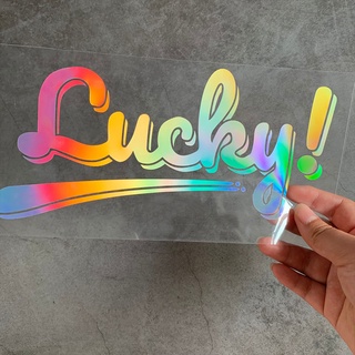 ภาพหน้าปกสินค้าLucky เลเซอร์ รถ สติ๊กเกอร์ กันน้ำ จดหมาย รูปลอก กระจกหน้ารถ ร จักรยานยนต์ การตกแต่ง สติ๊กเกอร์ ซึ่งคุณอาจชอบราคาและรีวิวของสินค้านี้