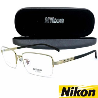Nikon แว่นตา รุ่น NC-1353 สีทอง ทรงสปอร์ต วัสดุ สเตนเลสสตีล Stainless Steel (เหล็กกล้าไร้สนิม) ขาสปริง เซาะร่อง