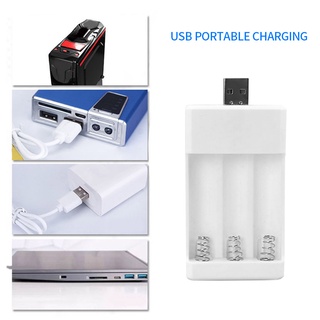 [Biho] 3 Slots Battery Charger AA AAA Charging Adapter USB Power Source Plastic Battery Charging Tool