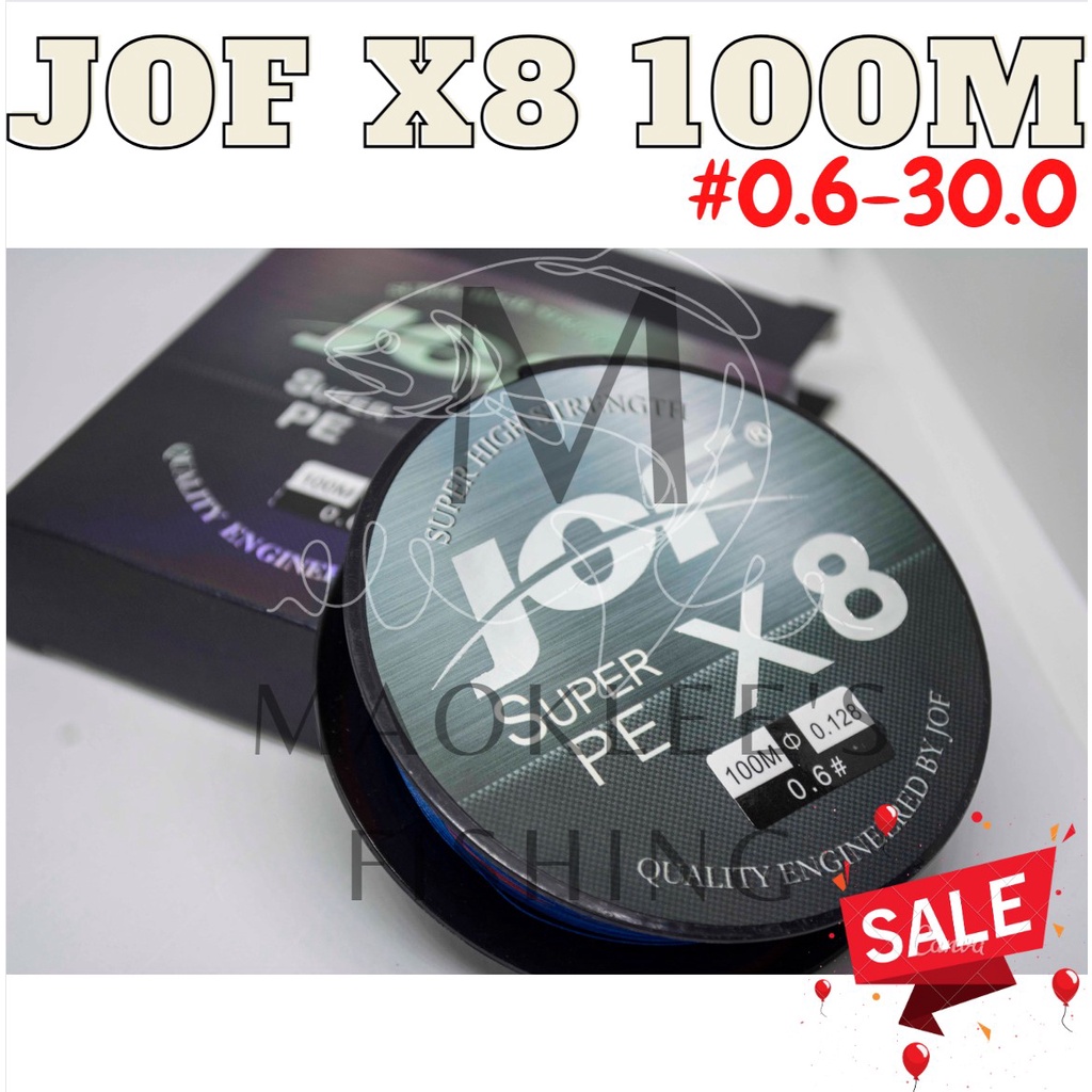 ภาพหน้าปกสินค้าสายพีอี JOF X8 100M ถัก8 หลากสี สายพีอีตกปลา ตกปลา สายpe สายเบ็ดตกปลา สายเบ็ด x8 เส้น 100เมตร ราคาส่ง