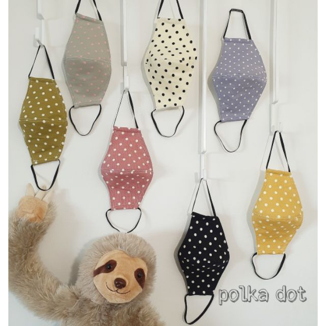 หน้ากากผ้าลายจุด-polka-dot-mask