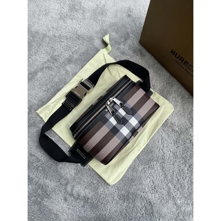 Bur Cube unisex canvas color-stripe waist chest bag