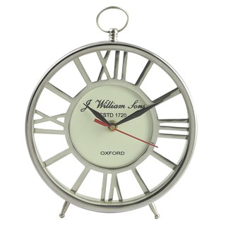 นาฬิกา นาฬิกาตั้งโต๊ะ HOME LIVING STYLE OXFORD WTC237/6 6 นิ้ว สีเงิน ของตกแต่งบ้าน เฟอร์นิเจอร์ ของแต่งบ้าน TABLE CLOCK