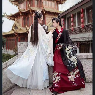 👑ชุดจีนโบราณ👑Hanfu ชุดคู่รัก ชุดจีนโบราณผู้หญิง/ผู้ชาย  hanfu ชุดเข้าเซท เจ้าหญิงชุดกระโปรง Hanfu แท้ๆ สูทสามชิ้น