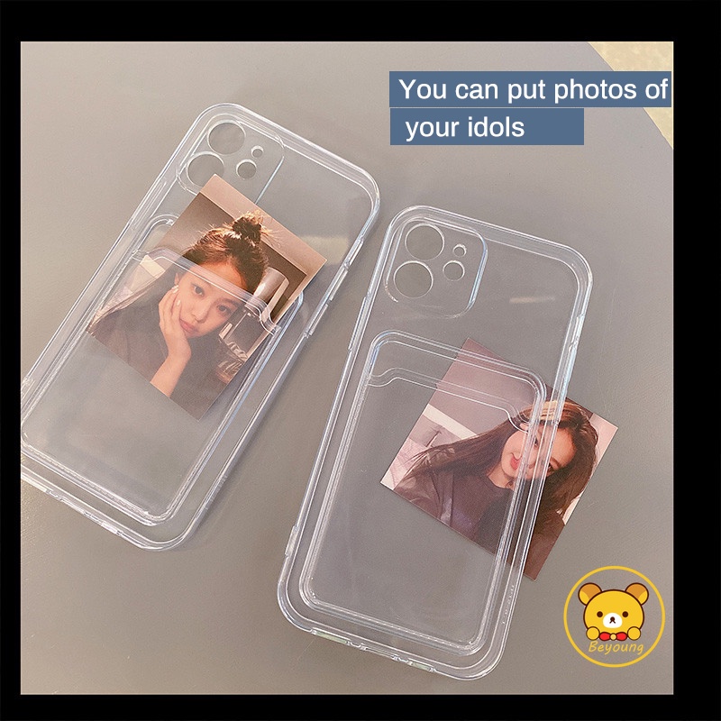 เคสโทรศัพท์มือถือแบบนิ่ม-tpu-ใส-พร้อมช่องใส่บัตร-สําหรับ-iphone-14-plus-pro-max-13-11-12-pro-max-mini-xs-max-xr-x-xs-8-7-plus-se-6-6s-plus