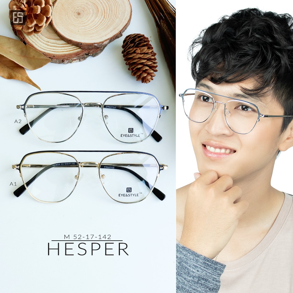 เฉพาะกรอบ-กรอบแว่นตารุ่น-hesper-เบรนด์-eye-amp-style-โลหะ-เท่ๆ