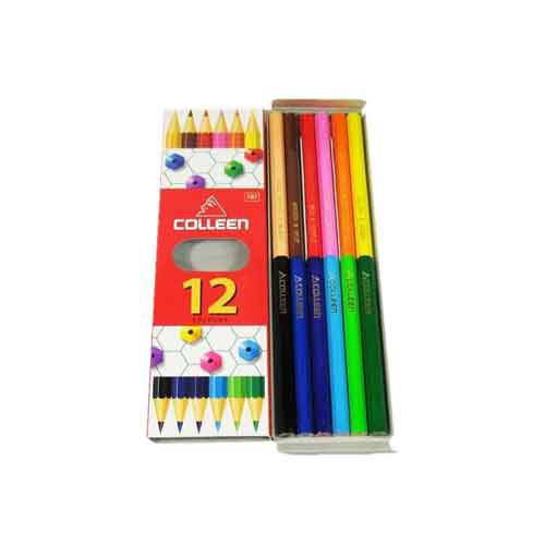 สีไม้-ดินสอสี-สีไม้คอลลีน-2-หัว-colleen-6-แท่ง-12-สี-ดินสอสีไม้-สีสด-ระบายนุ่ม-ไม่หักง่าย-1กล่อง-คอลีน-สีคอลีน