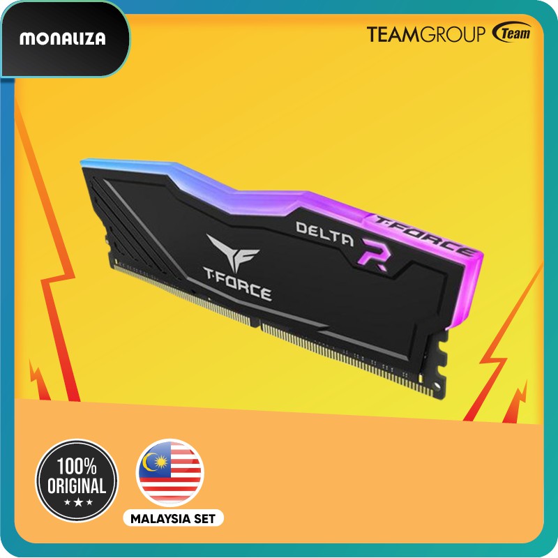 Teamgroup T-FORCE Delta RGB แรมเกมมิ่งตั้งโต๊ะ 4GB DDR4 2400 PC4 19200 ...