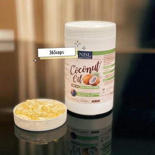 Nubolic Coconut 1000 mg. น้ำมันมะพร้าวสกัดเย็น ช่วยควบคุมน้ำหนัก บำรุงสุขภาพ (1 กระปุก 365 เม็ด) NBL Coconut Oil