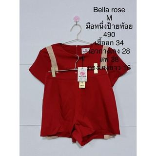 ชุดเซ็ตกางเกงขาสั้น สีแดง และ สีชมพู BELLA ROSE SIZE M มือหนึ่งป้ายห้อย