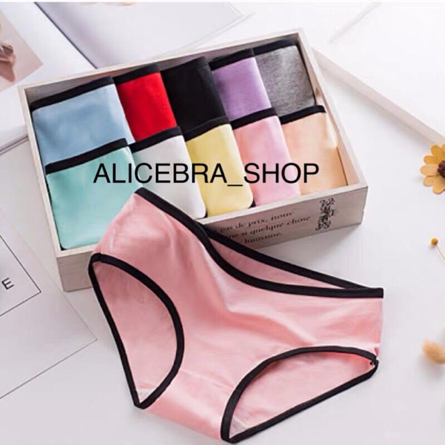 ภาพหน้าปกสินค้า𝗔𝗟𝗜𝗖𝗘𝗕𝗥𝗔 กางเกงในผู้ใหญ่ ผ้าคัตตอน100% ตัดขอบสี ผ้านุ่มมาก ตัดขอบ จากร้าน alicebra_shop บน Shopee