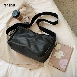 TAIDU กระเป๋าสะพายข้าง ไหล่ข้างหนึ่งใต้วงแขน ด้านอ่อน เทรนด์ง่ายๆ แฟชั่นและการพักผ่อน กระเป๋าความจุขนาดใหญ่