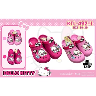 HELLO KITTY KTL-492 รองเท้าหัวโต ลาย คิตตี้ รองเท้าแตะ ใส่ในบ้าน รุ่นเบา