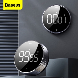 Baseus นาฬิกาจับเวลาดิจิทัล LED แบบแม่เหล็ก จับเวลาถอยหลัง สําหรับทําอาหาร อาบน้ํา เรียน นาฬิกาจับเวลา นาฬิกาปลุก ทําอาหารอิเล็กทรอนิกส์