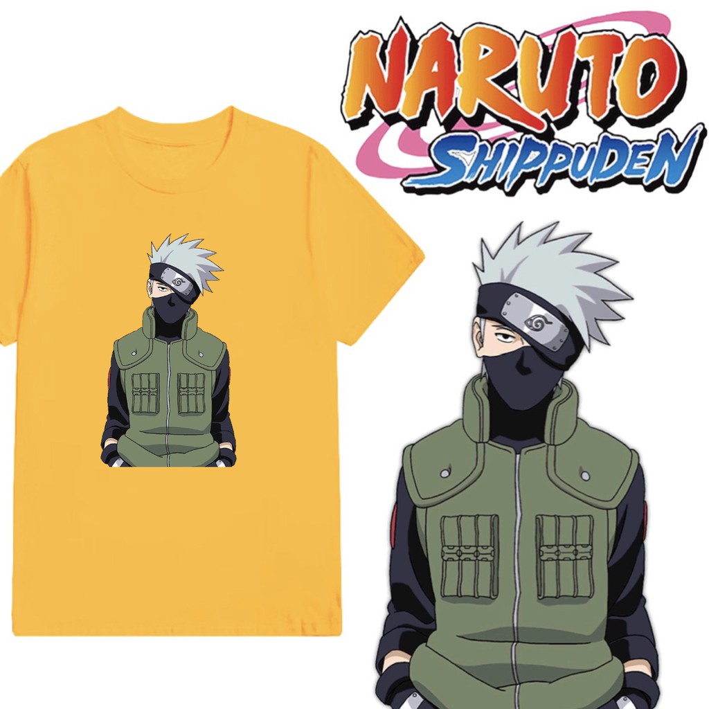 เสื้อยืดสีพื้น-นารูโตะชายคาคาชิ-shippuden-นารูโตะและซาสึเกะทีอะนิเมะ-7color-unisex-ทุกขนาดผ้าฝ้าย