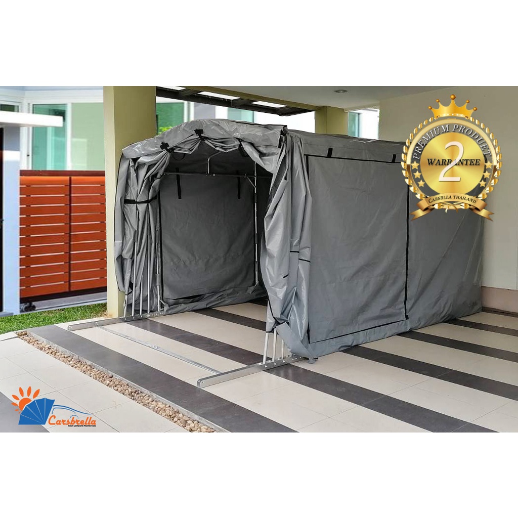 เต็นท์จอดรถสำเร็จรูป-carsbrella-รุ่น-mpv-size-s-สำหรับรถยนต์ขนาดเล็ก-กลาง-aluminium-frame