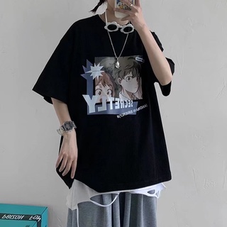 เสื้อยืดแขนสั้นลําลอง พิมพ์ลายการ์ตูน ทรงหลวม ขนาดใหญ่ สไตล์ฮิปฮอป สําหรับผู้ชาย และผู้หญิง