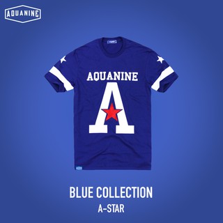 AQUANINE เสื้อยืด HIP STREET ลาย A-Star (สีน้ำเงิน)