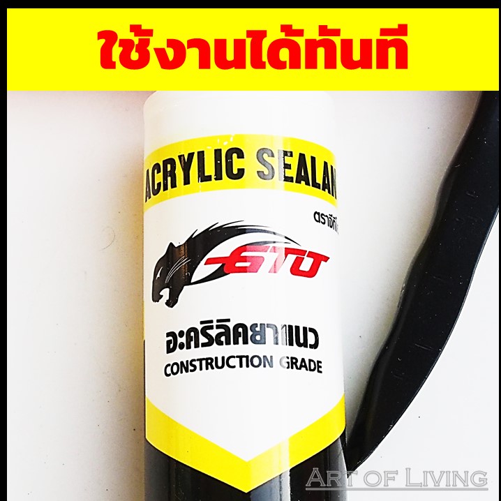 อะคริลิคยาแนว-สีขาว-พร้อมปืนยิง-จัดมาเป็นชุดสำหรับซ่อมแซมผนังห้อง-อุดรอยร้าวของผนังปูน-รอยตอกตะปู-แห้งไว-ทาสีทับได้