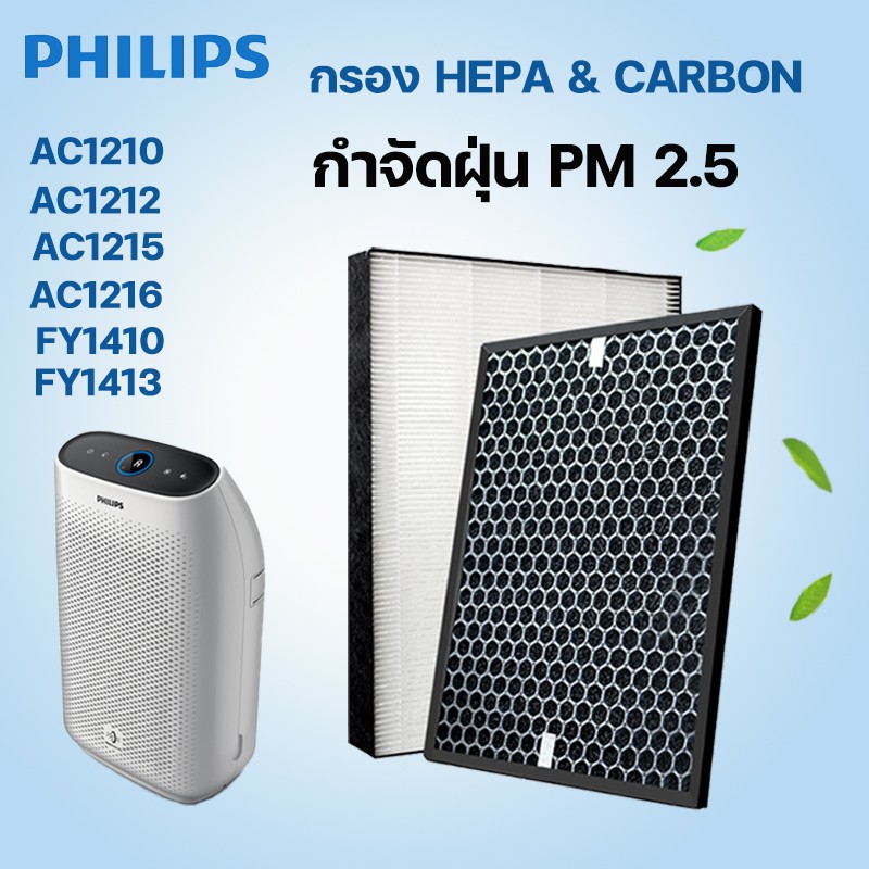 ภาพหน้าปกสินค้าไส้กรอง Philips AC1215 / AC1212 / AC1216 / AC1210 HEPA filter และ Carbon filter FY1410 / FY1413 ขจัดมลพิษ PM 2.5 & กลิ่น