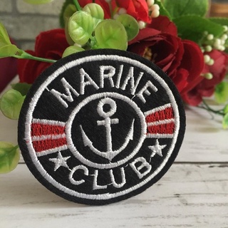 Clearance Marine Club ตัวรีดติดเสื้อ อาร์มรีด อาร์มปัก ตกแต่งเสื้อผ้า หมวก กระเป๋า แจ๊คเก็ตยีนส์ Embroidered Iron on ...