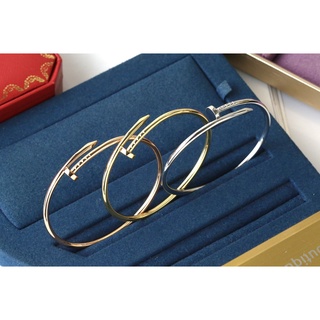 Cartier สร้อยข้อมือ เข็มเงิน ทอง 18K ไม่จางหาย สําหรับผู้หญิง