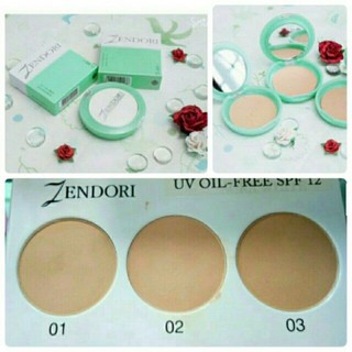 ❇️ของแท้/พร้อมส่ง💥Zendori UV Oil-Free Foundation SPF12 : แป้งเซนโดริ ยูวี ออยล์ฟรี ตลับเขียว