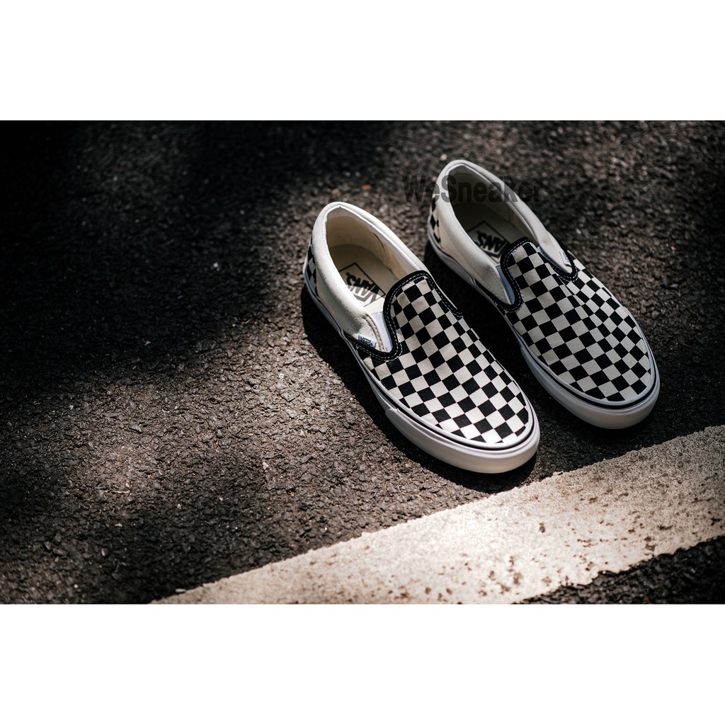 พร้อมส่ง-รองเท้าvans-slip-on-classic-checkerboard-black-off-white-check-ผู้ชาย-รุ่นฮิต