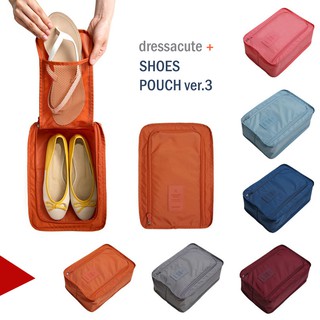 เช็ครีวิวสินค้ากระเป๋าใส่รองเท้า เก็บรองเท้า มีช่องเก็บของ Shoes Pouch V.3 ทรงไม่แข็ง รุ่น 1006