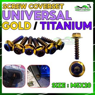 ชุดฝาครอบสกรูไทเทเนียม สําหรับ Kasar Yamaha Gold Titanium UNIVERSAL Y15 LC135 NVX NMAX SRL RS150 MIO M5X20