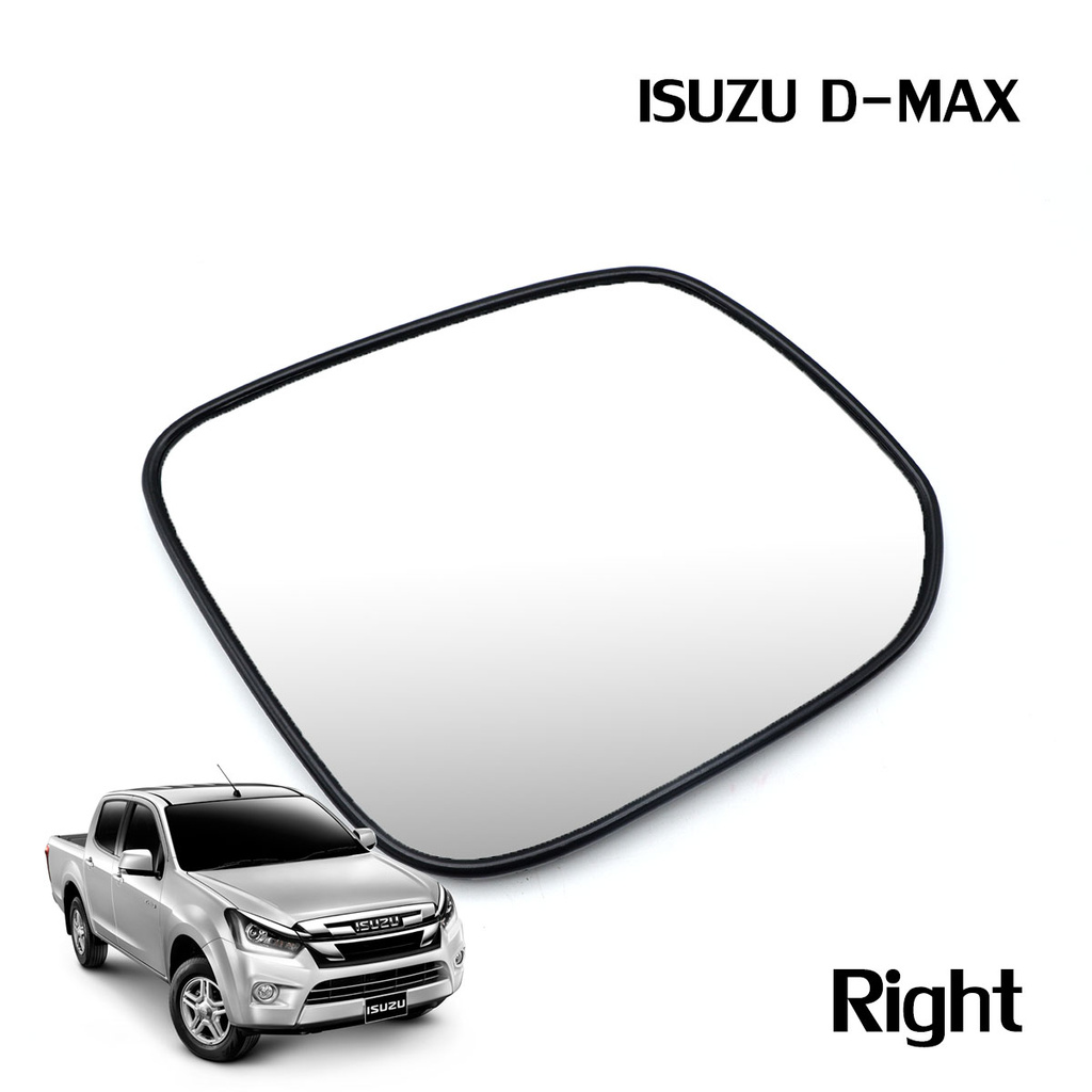 เนื้อเลนส์กระจก-เลนส์กระจกมองข้าง-ขวา-isuzu-d-max-ไม่มีไฟฟ้า-right-wing-side-door-mirror-glass-no-electric-ปี2012-2019