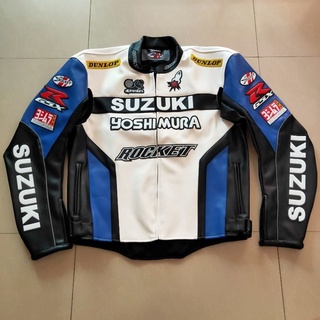 ✶✆ஐแจ็คเก็ตหนัง SUZUKI ชุดขี่มอเตอร์ไซค์ นักแข่ง ชุดมอเตอร์ไซค์ off-road windproof warm anti-fall racing suit