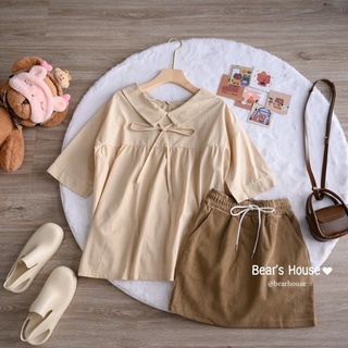 Bonny Blouse เสื้อเชิ้ตคอบัว เเขนสั้นงานoversize🍭