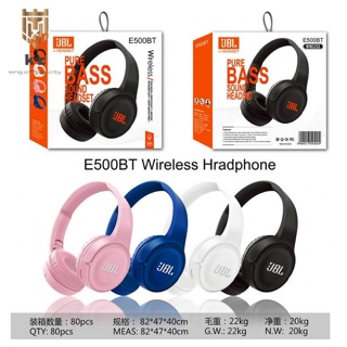 สินค้า พร้อมส่ง หูฟังบลูทูธไร้สาย JBL E500bt pure BASS sound headsetประกัน3เดือน