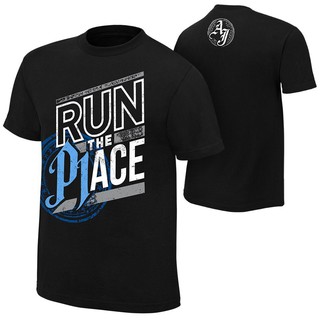 เสื้อยืดผ้าฝ้ายพิมพ์ลายขายดี AJ Styles "Run The Place" T-Shirt