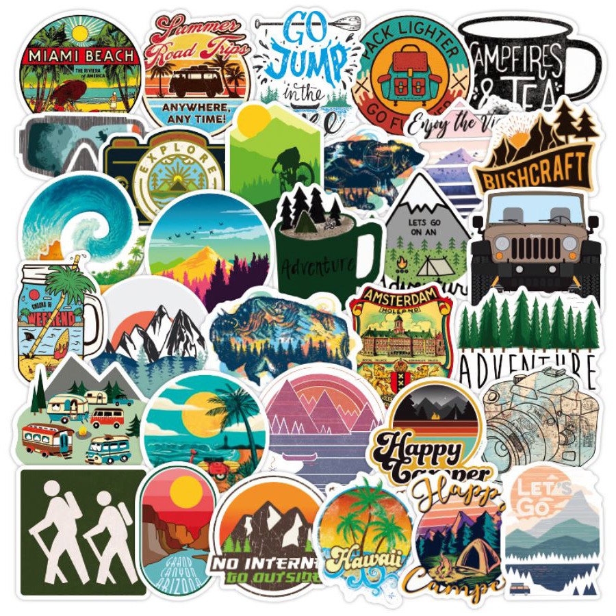04-outdoor-adventure-50-travel-stickers-สติกเกอร์แคมป์ปิ้ง-เอาท์ดอร์-สติ๊กเกออร์เต็นท์-camping-outdoor-stickers