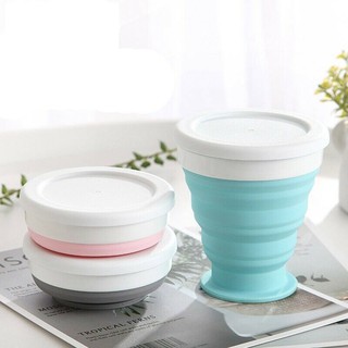 Collapsible Silicone Hot/Cold Cup แก้วน้ำซิลิโคนแบบพับได้ เก็บความร้อน/เย็น 170 ml.