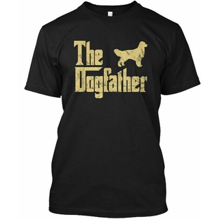 ใหม่ เสื้อยืด พิมพ์ลายโลโก้ The Dogfather Retriever ตลก สีทอง S3Xlchat Me
