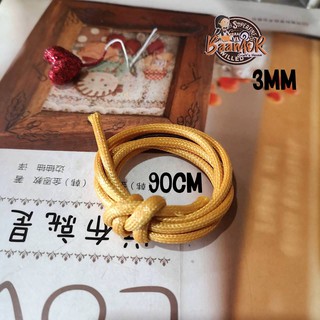 3MM #111 90cm เชือกหนัง เชือกแว๊กซ์ เกาหลี เส้นกลม 3 มิล สีเหลืองส้ม ขนาด 90 เซนติเมตร 08KC111-90cm