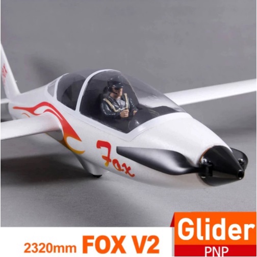 เครื่องบิน-เครื่องร่อน-ตัวลำ-ชุดไฟ-ไม่รวมรีโมทกับแบต-fms-fox-v2-glider-with-flaps-5ch-ปีก-2300mm-pnp-easy-trainer-rc