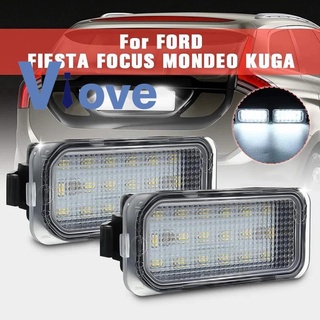 หลอดไฟ LED ติดป้ายทะเบียนรถยนต์ สําหรับ Ford FOCUS MK II FIESTA MK VII MONDEO MK IV KUGA S-MAX 2008-2019 2 ชิ้น