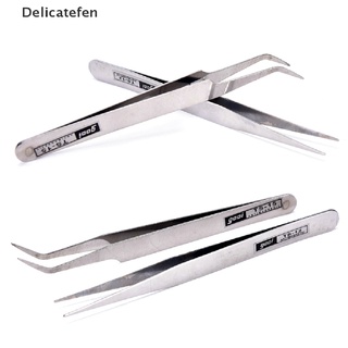 [Delicatefen] 2 X Stainless Steel Eyelash Gems Pick Tools Cosmetic Tweezers Nail Art Supplies Hot Sell