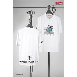 Sudd® เสื้อยืดโอเวอร์ไซส์ รุ่น Shuriken สีขาว