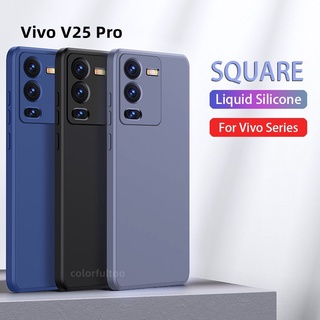เคสโทรศัพท์มือถือ ซิลิโคนนิ่ม ทรงสี่เหลี่ยม ป้องกันกล้อง กันกระแทก สีแคนดี้ สําหรับ Vivo V25 Pro 5G V25Pro V25e Y35 Y 35 2022