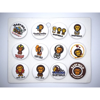 เข็มกลัด 3.2cm/4.4cm A Bathing Ape บาททิ่ง เบททิ่ง เอพ BABY MILO เบบี้ ไมโล มีโล ลวดลาย Pattern