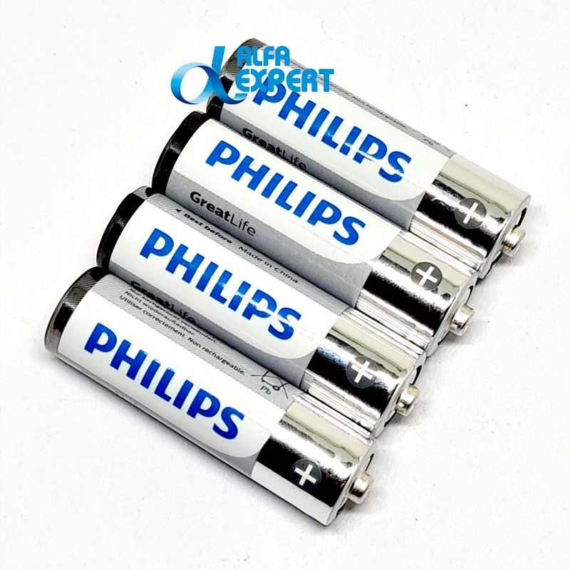 ถ่าน-aa-philips-แพค-4-ก้อน-สำหรับ-นาฬิกาปลุก-แขวนผนัง-วิทยุ-เครื่องคิดเลขและรีโมทคอนโทรล-aa-2a-greatlife-batteries