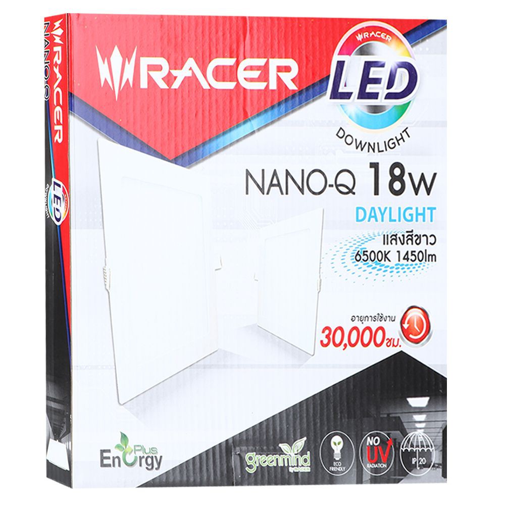 โคมไฟดาวน์ไลท์-โคมไฟดาวน์ไลท์-led-racer-nano-q-18-วัตต์-daylight-รางนีออน-ดาวน์ไลท์-โคมไฟ-หลอดไฟ-downlight-led-downligth