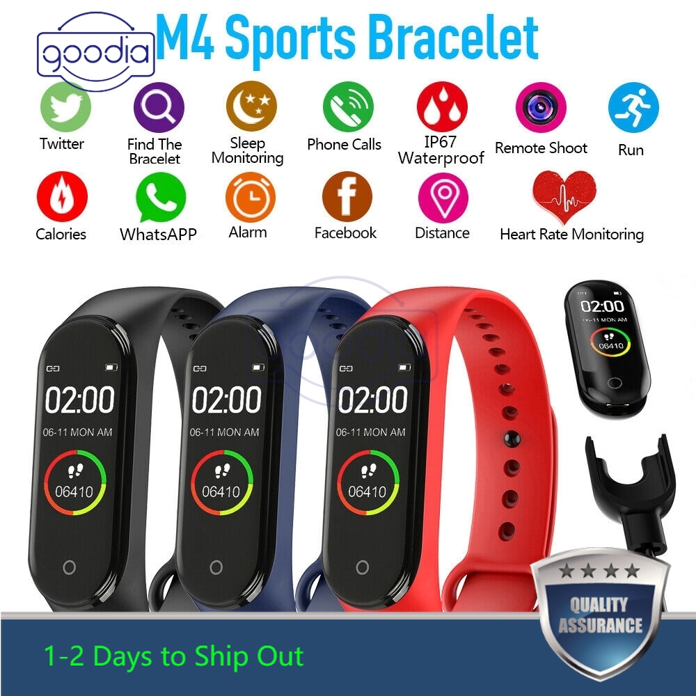 ภาพหน้าปกสินค้าM4 สมาร์ทวอทช์ Smart Watch 4 Mi Band สายรัดข้อมืออัจฉริยะ Wristband Bluetooth 5.0 Sports นาฬิกาออกกำลังกาย จากร้าน goodia1.th บน Shopee