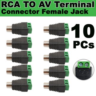 10PCs CCTV Phono RCA Female Jack TO AV Terminal Connector Video AV Speaker Wire cable to Audio Female RCA Connector