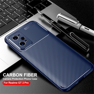 Carbon Fiber Texture Phone Case For Oppo Realme GT 2 Pro Realmi GT2 RealmeGT 2Pro GT2Pro Silicone Shockproof Camera Cover Fundas